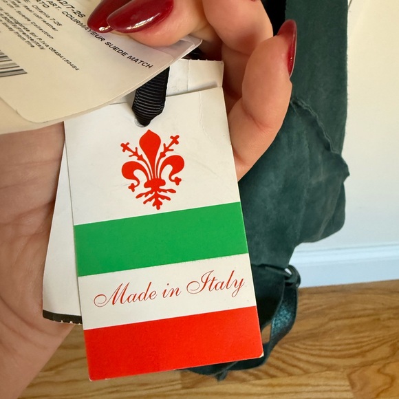 Emerald Green Suede Tote Bag - Picture 10 of 11